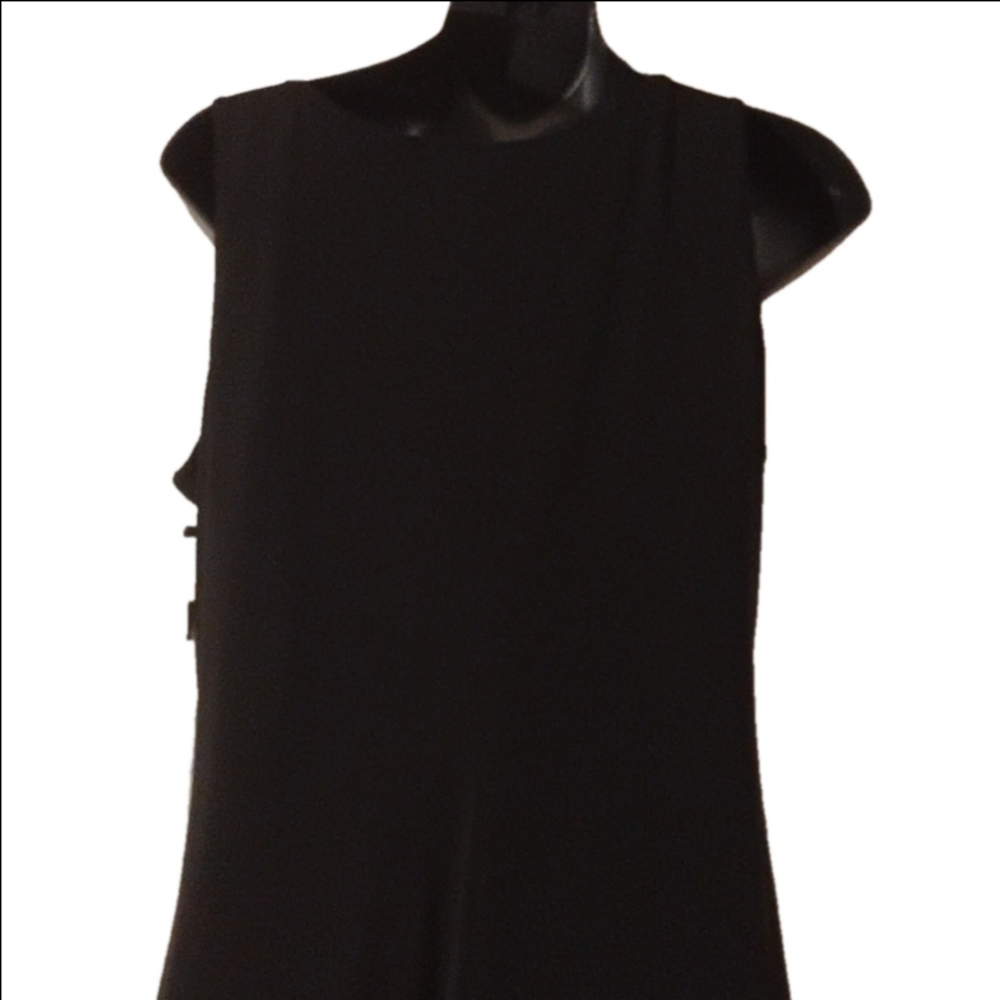 Calvin Klein NWT Black Size 8 Faux Black Leather Look Sleeveless Dress. - Picture 5 of 9